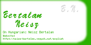 bertalan neisz business card